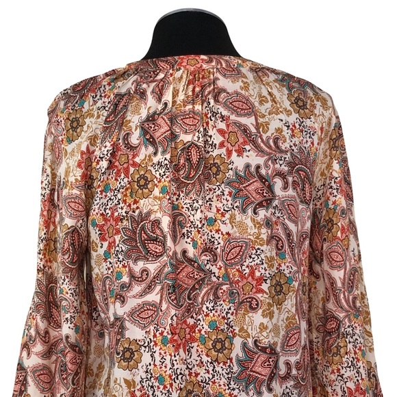 Cynthia Rowley - Paisley Pullover V-Neck Blouse - Picture 7 of 10